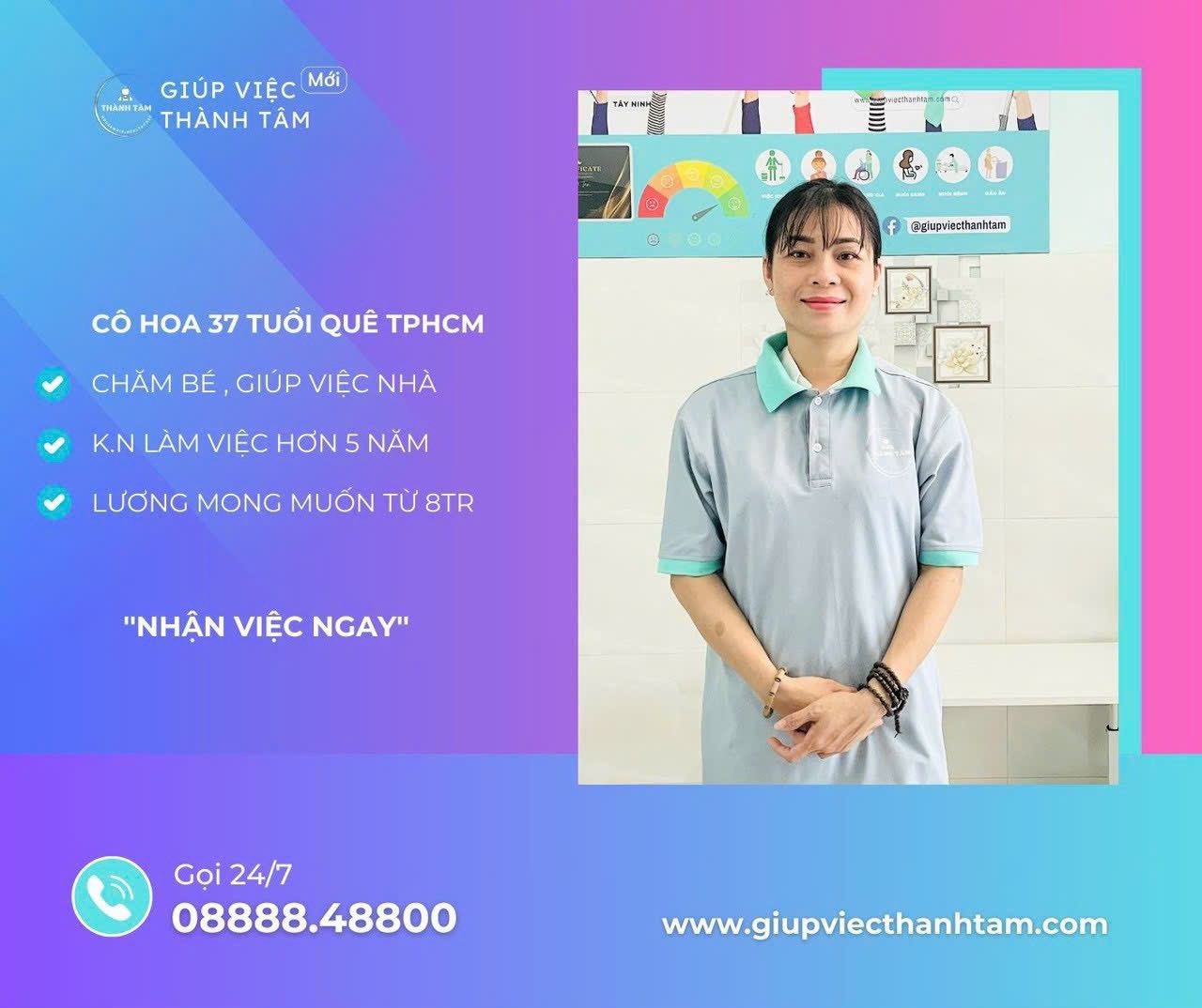 Chăm em bé giúp việc nhà - nhận việc ngay