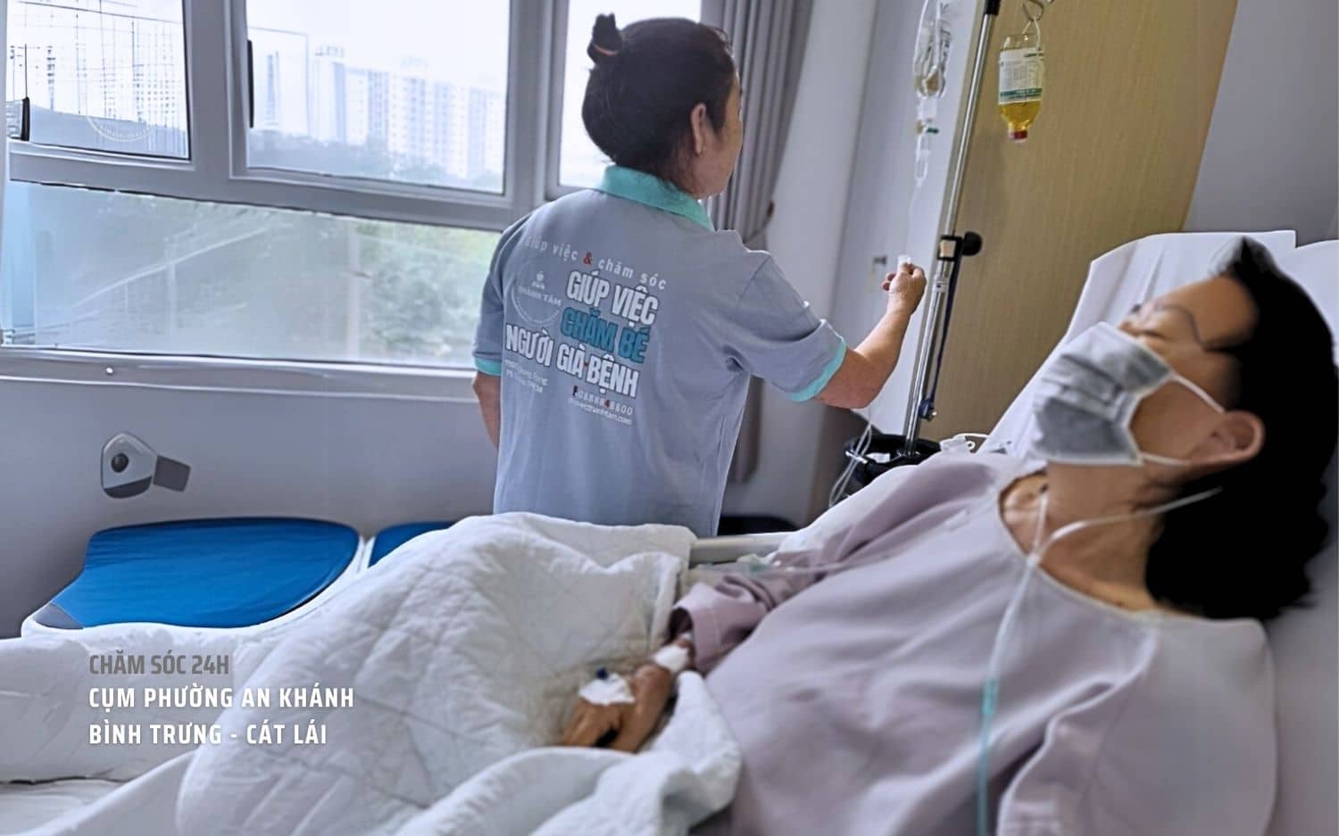 Chăm sóc người bệnh nằm viện Lê Văn Thịnh - Phường Bình Trưng