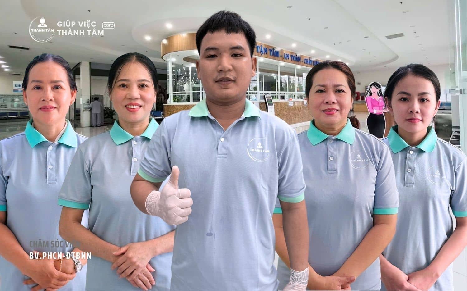 Nhóm chăm sóc viên Thành Tâm Care tại BV PHCN-ĐTBNN