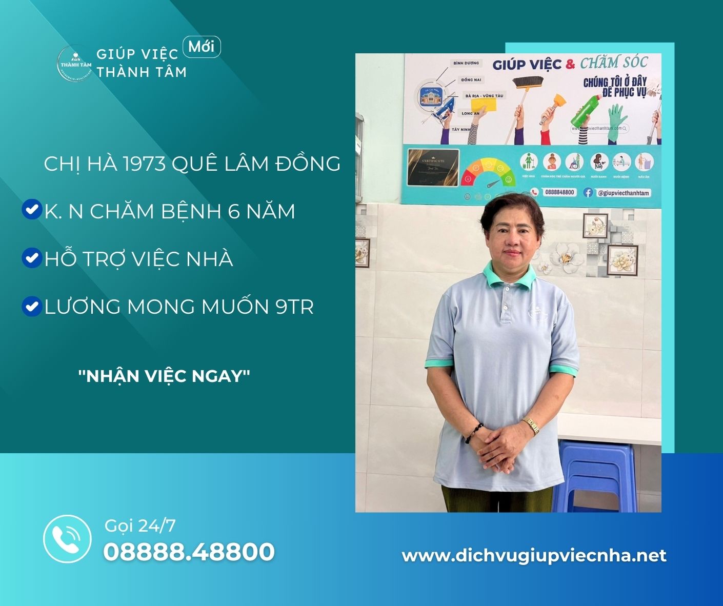 chị Hà Lâm Đồng chăm bệnh - nhận việc ngay