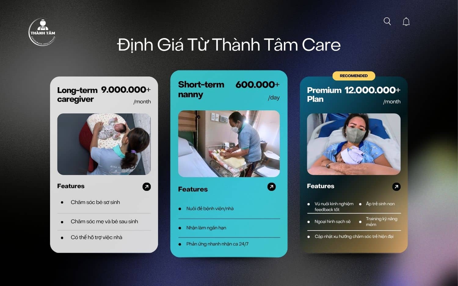 Dịch giá thuê người trông trẻ từ Thành Tâm Care