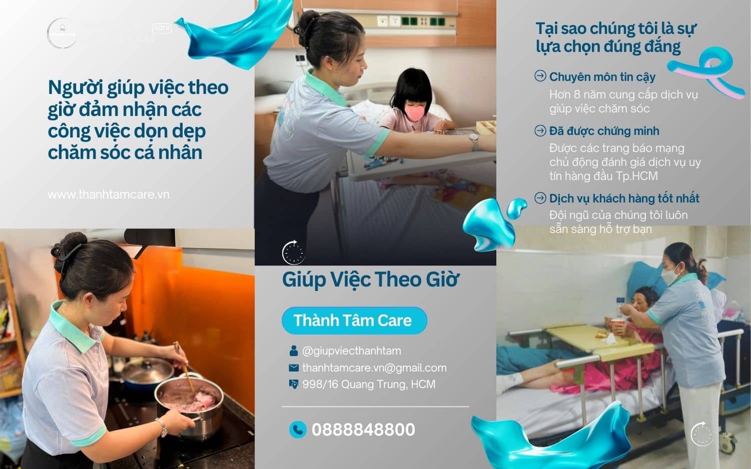 Người giúp việc đảm nhận dọn dẹp và chăm sóc cá nhân theo giờ