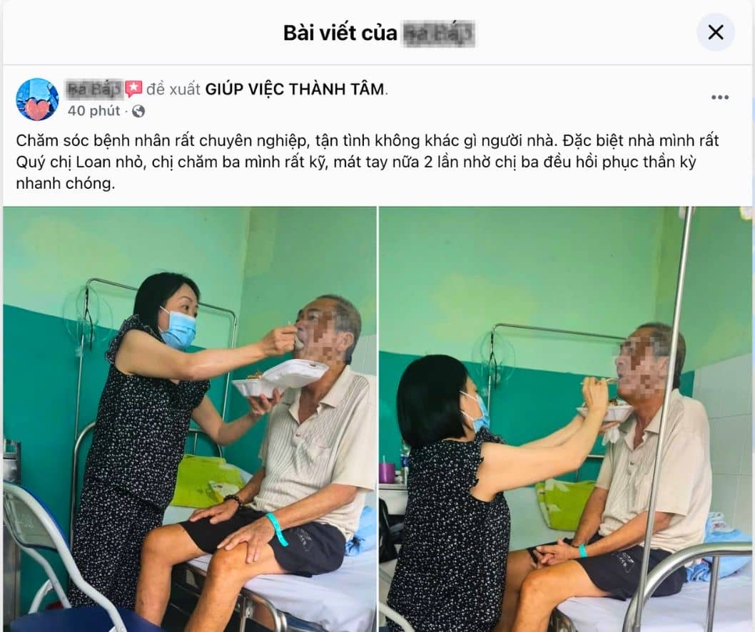 Nhận xét Thành Tâm Care từ người nhà bệnh nhân tại Phạm Ngọc Thạch